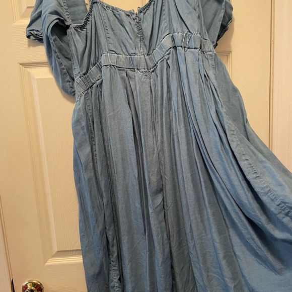 Elogui plus size 22 fit and flair chambray dress - Picture 6 of 9